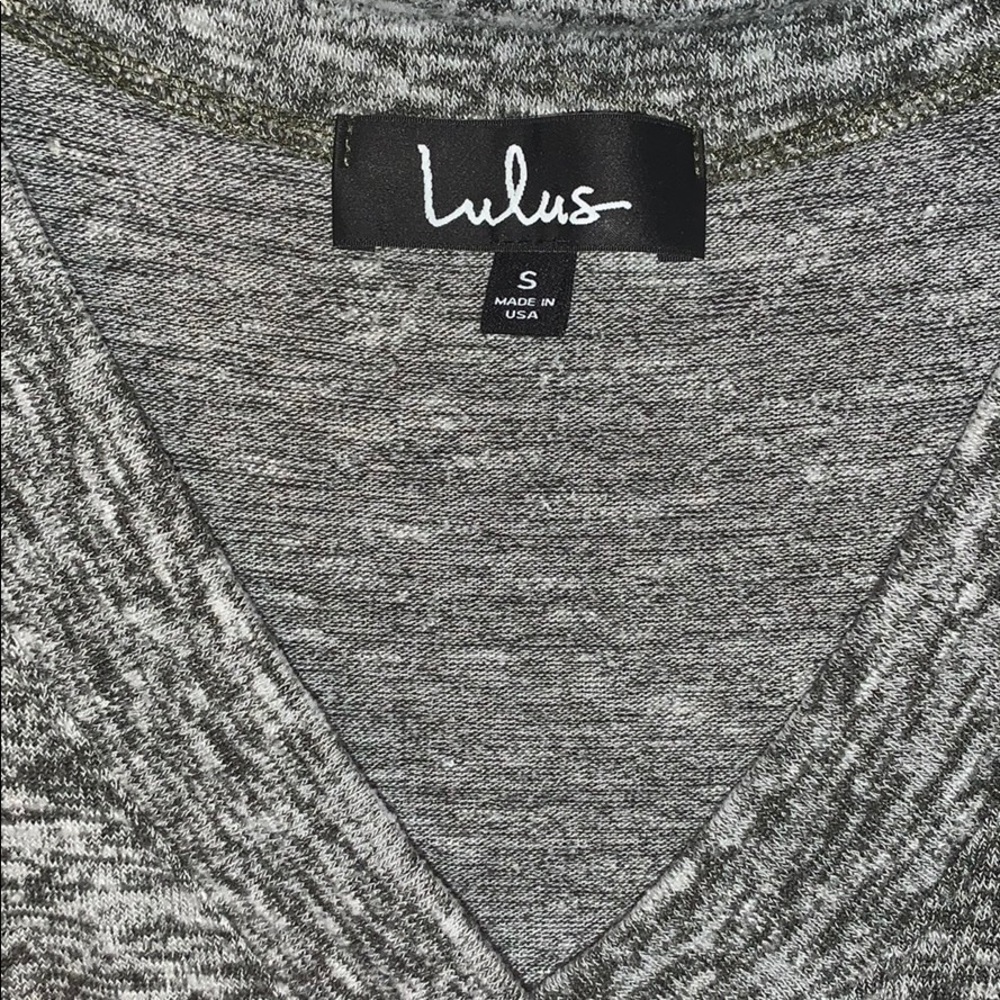 Lulu’s V-neck Shift Shirt Grey Woman’s Dress with side pockets sz S EUC - Picture 4 of 8